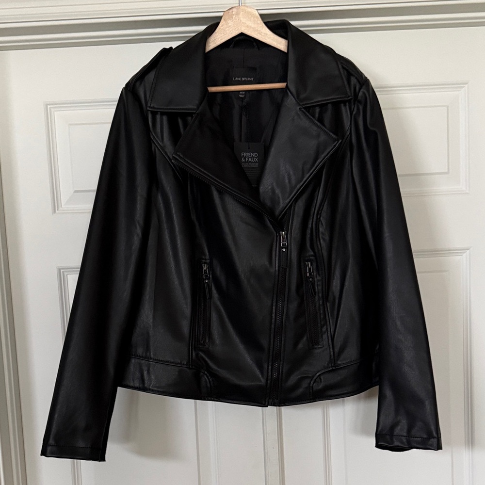 Lane Bryant Black Faux Leather Jacket